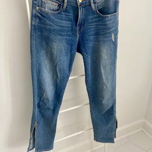 Frame Denim Le Boy Zip Ankle Jeans